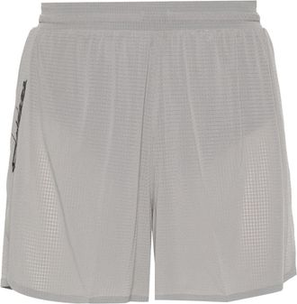 Yohji Yamamoto checked running shorts - men - Polyamide/Recycled Polyester/Spandex/Elastane/Spandex/Elastane - M - Grey