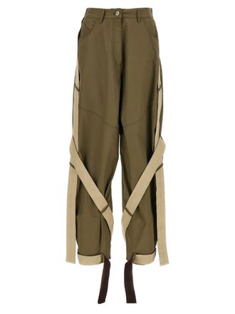 The Attico Bicolor Cotton Cargo Womens Pants