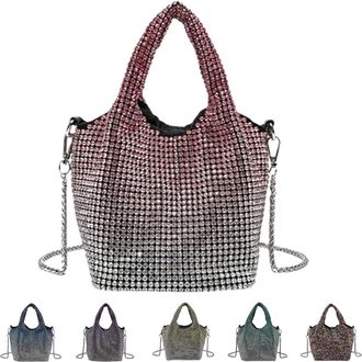 Generic Elegant Rhinestone Clutch Purse for Women,Sparkly Evening Bag with Chain for Wedding,Prom,Party,Gala (gradient red)