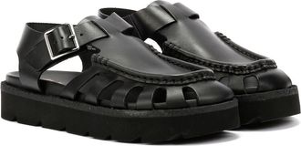 Clarks Meadow Buckle Dames Zwart Leren Sandalen