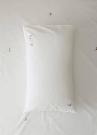 Mango Federa culla 100% cotone dettaglio ricamato marrone medio - Home - 30x50cm - MANGO HOME
