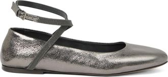 Brunello Cucinelli Metallic-effect Ballet Flats
