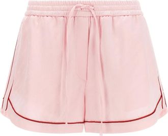 Off-white Jacquard Satin Pyjamashorts - Dames - Bermuda - Roze - XS - Polyester - Korte Broeken