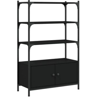 vidaXL Vidaxl - Librer&iacute;a De 3 Estantes Madera Ingenier&iacute;a Negro 70x30x109,5 Cm