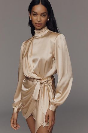 Ronny Kobo Imara Silk Blend Mini Dress