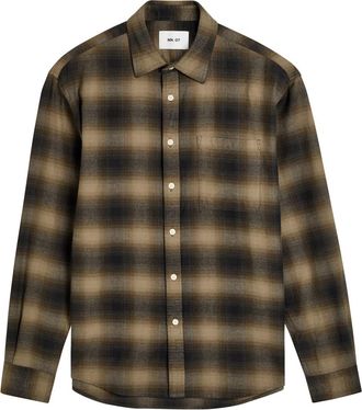Nn.07 Deon Plaid Cotton Shirt - Black - Xxl