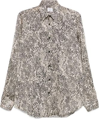 Mazzarelli Camicia in seta con stampa - Toni neutri