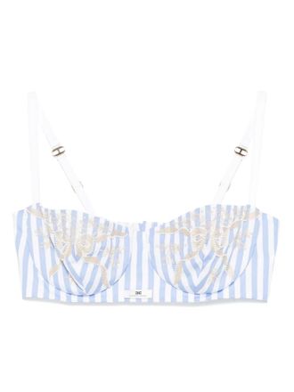 Elisabetta Franchi striped cropped top - White