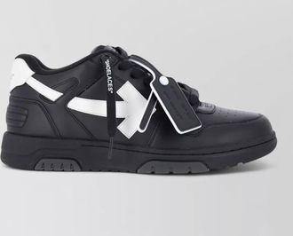 Off-white leather low-top sneakers