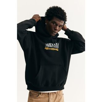 H&M Loose Fit Hoodie in Black/nirvana at Nordstrom, Size Xxx-Large