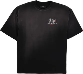 Amiri Graphic Print Boxy Fit Black Cotton T-Shirt