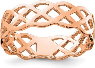 Diamond2Deal 14K Rose Gold Polished Weave Ring