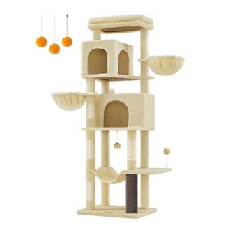 FEANDREA &Aacute;rbol para gatos multinivel de 174 cm de color beige