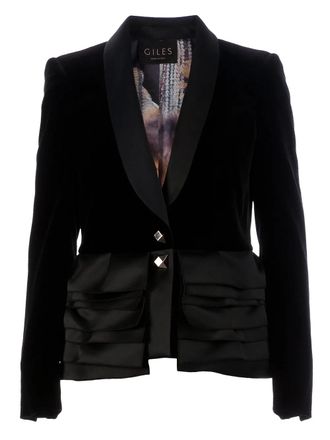 Giles fitted jacket - Zwart