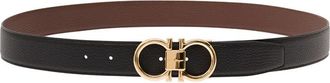 Ferragamo Black Textured Reversible Belt