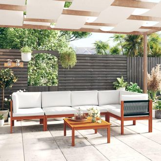 vidaXL Conjunto De Jard&iacute;n De 6 Piezas Con Cojines Color Crema 63x63 Cm Vidaxl