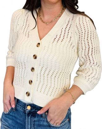 Michael Stars Giada Short Sleeve Button Down Top In Ivory