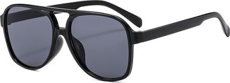 Generic Large Frame Commuter Men Sunglasses Driving Women Shopping Party Sun Glasses(Black)