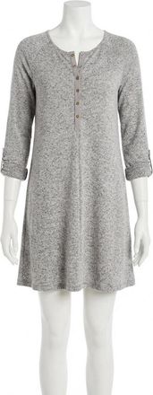 Z Supply Marled Henley Dress In Heather Grey