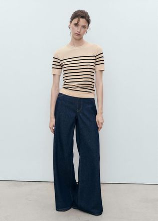 Mango Pullover maglia sottile maniche corte marrone medio - Donna - XS - MANGO