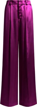 Alberta Ferretti Wide-Leg High-Waist Pants with Front Pleats