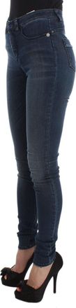 Costume National Womens Blue Cotton Blend Slim Fit Jeans Clothing