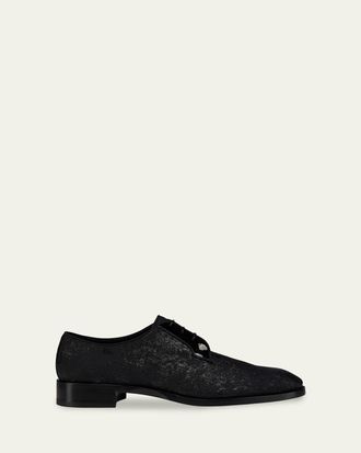 Christian Louboutin Mens Chambeliss Night Strass Jacquard Derby Shoes
