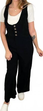 Hem & Thread Impress Soft Corduroy Jumpsuit In Black