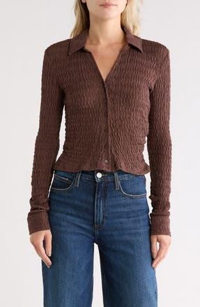 AllSaints Connie Slim Fit Button-Up Shirt in Bitter Brown at Nordstrom Rack, Size 10 Us / 14 Uk