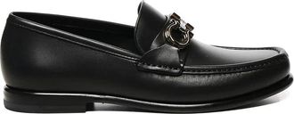 Ferragamo Gancini Loafers - Heren - Loafers - Zwart - 40 EU - Leer - Schoenen
