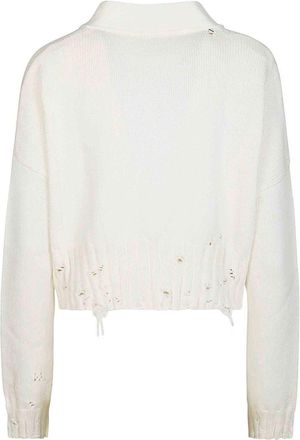 Marni Womens Cardigan Lily White Cotton Knit Cardigans Sweater