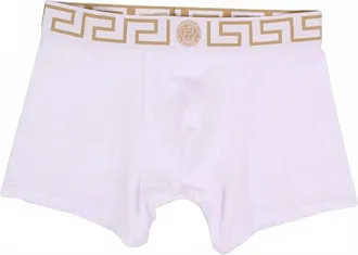 Versace Mens Iconic Long Trunk In White/gold