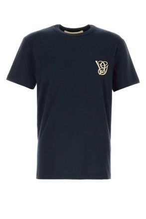Valentino Garavani Navy Blue Cotton T Shirt