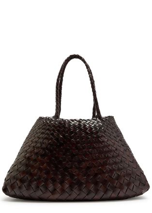 Dragon Diffusion Santa Croce Big Woven Leather Tote bag - Dark Brown - One Size