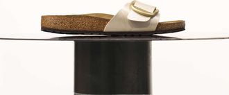 Birkenstock Madrid Grote Gesp Birko Flor Parel Damessandalen Wit