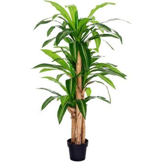 OUTSUNNY Dracaena Artificial 160 Cm Con Maceta &Aacute;rbol Artificial Con 66 Hojas Musgo Planta Artificial Para Decoraci&oacute;n Jard&iacute;n Balc&oacute;n Oficina Sal&oacute;n &Oslash;20x160 Cm