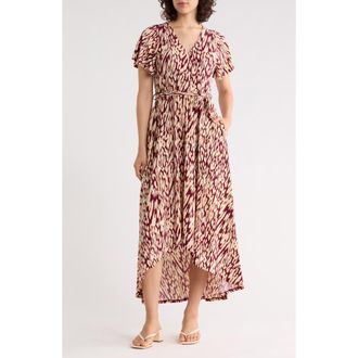 West K Flutter Sleeve High-Low Dress in Navy Dot at Nordstrom Rack, Size X-Small