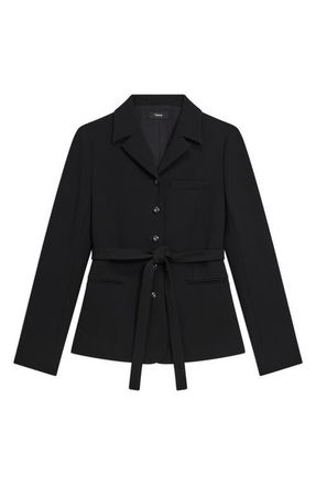 Theory Tie Waist Jacket in Black at Nordstrom, Size 10
