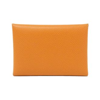Herm&egrave;s Orange Epsom Leather Coin Purse/Coin Case (Pre-Owned)