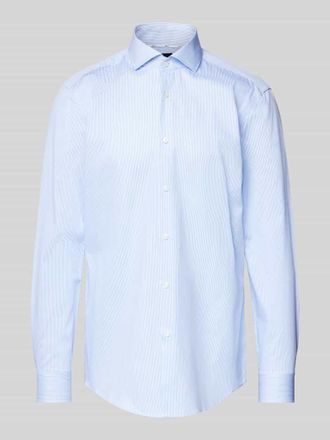 HUGO BOSS Slim Fit Business-Hemd mit Haifischkragen Modell Hank in Bleu, Größe 44