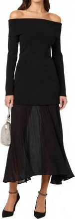 Astr Lidia Mixed Media Maxi Dress In Black