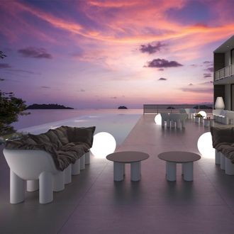 Plust Sill&oacute;n Modular Dise&ntilde;o Moderno Bares Discotecas Interior Exterior Atene P1 - Blanco