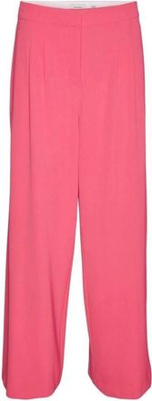 Vero Moda Vmcharity Mw Super Wide Adj Waist Broeken - Dames - Wijde Broeken - Roze - S L32 - Polyester - Broeken