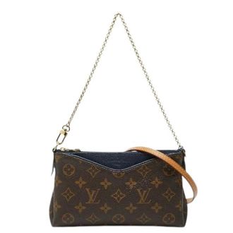 Louis Vuitton Pre-owned Mini Bags, female, Brown, Size: ONE SIZE Pre-owned Monogram Pallas Clutch 2way Shoulder Bag