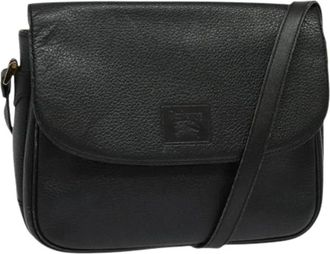 Burberry Pre-owned Cross Body Bags, female, Black, Size: ONE SIZE Pre-owned Leather Crossbody Bag