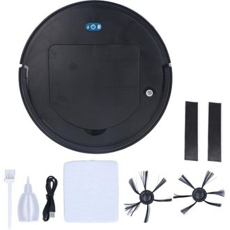 OEM Aspiradora Robot Crezuo 3 En 1, Barredora Autom&aacute;tica Inteligente Multifuncional Con Bajo Nivel De Ruido Para Uso Dom&eacute;stico, Color Negro.-crezuo