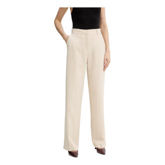 Guess Broeken, Dames, Beige, L, Polyester, Nausica Straight Broeken
