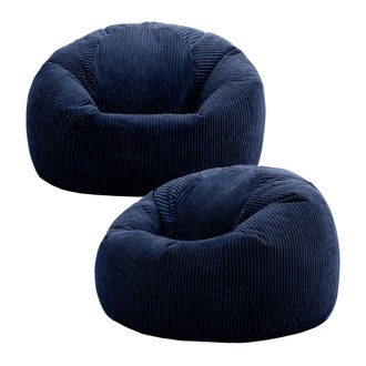 Icon Brand Kingston Classic Beanbag, Corduroy 2 Pack in Navy