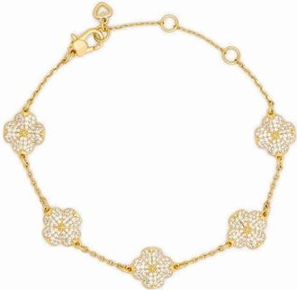 Kate Spade New York Pav&eacute; Scattered Clover Bracelet in Clear/gold at Nordstrom