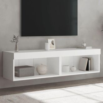 vidaXL Mobili tv con Luci led 2pz Bianchi 60x30x30 cm - Vidaxl